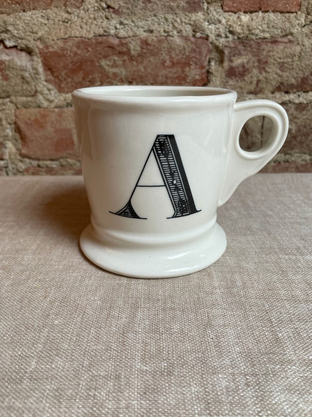 Anthropologie Monogram Initial A Shaving Style Mug